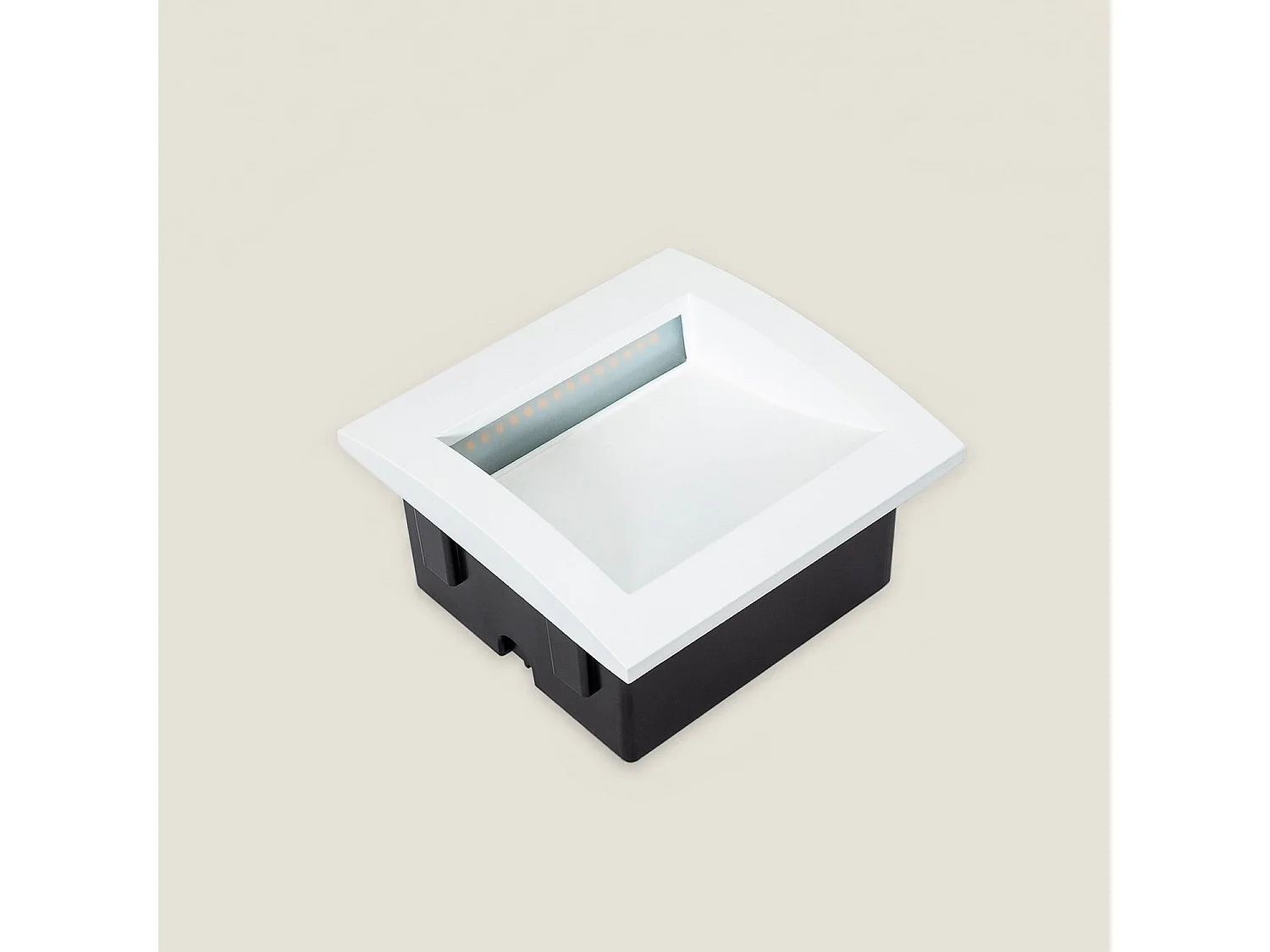 Balise LED Extérieure 4W Encastrable Carrée Blanche en Aluminium Natt  2700K Blanc chaud