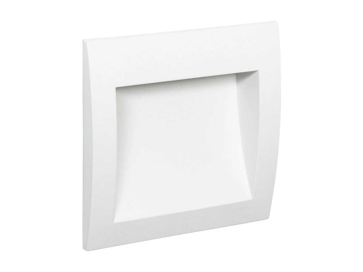 Balise LED Extérieure 4W Encastrable Carrée Blanche en Aluminium Natt  2700K Blanc chaud