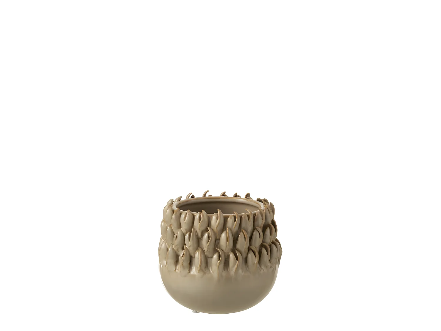 Cache-pot en céramique gris 15.5x15.5x14.5 cm