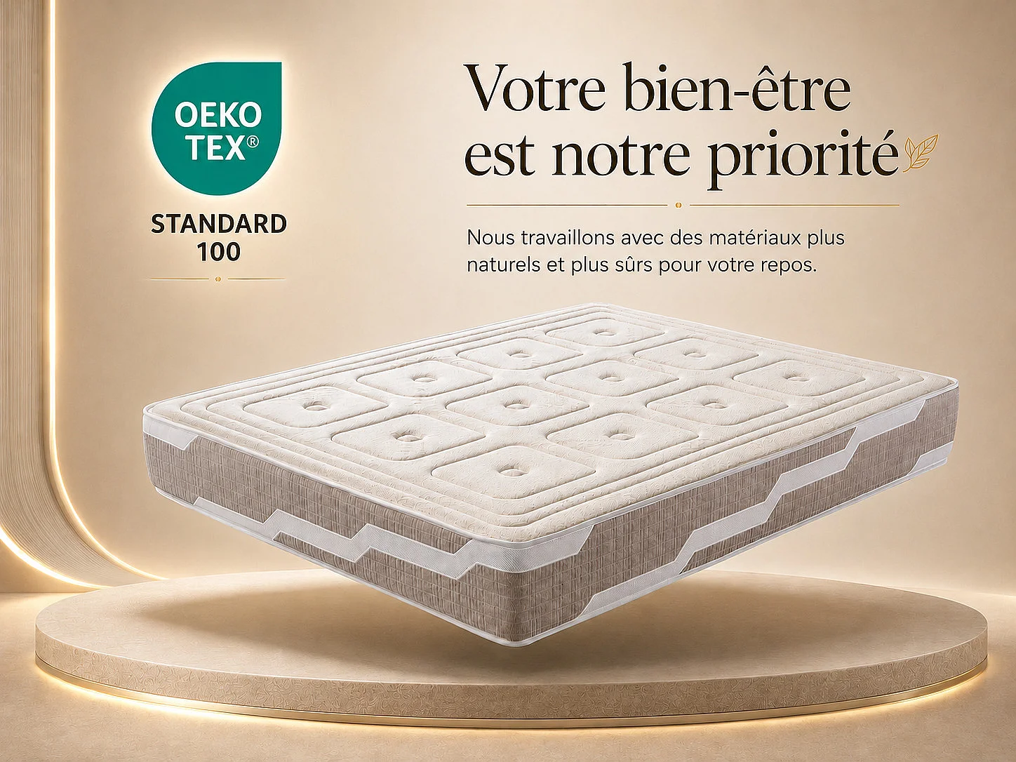 Matelas en mousse DORMISSIMO NATURELLE ORGANIC 90X190 Hauteur 28 cm