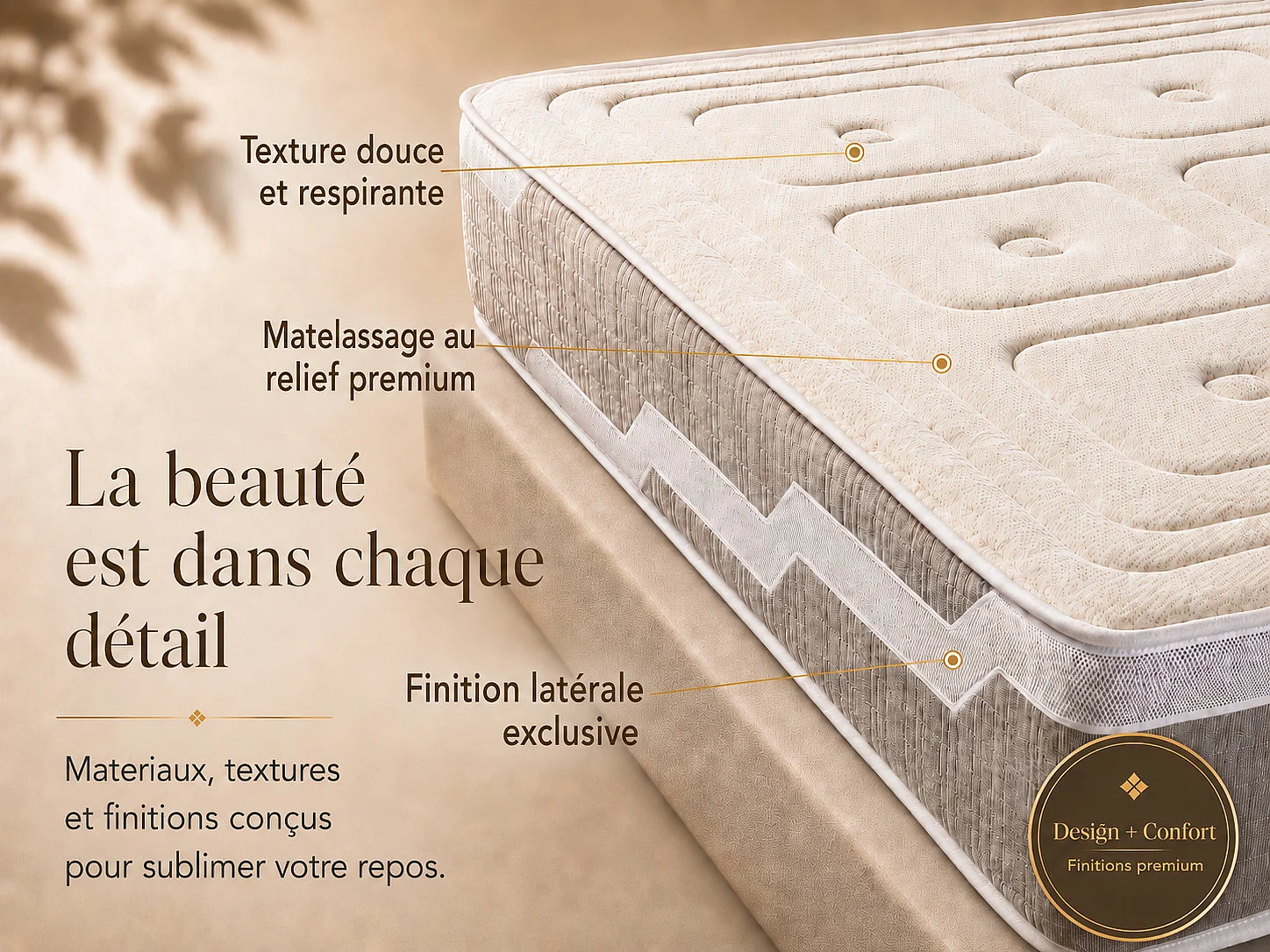 Matelas en mousse DORMISSIMO NATURELLE ORGANIC 160X190 Hauteur 28 cm