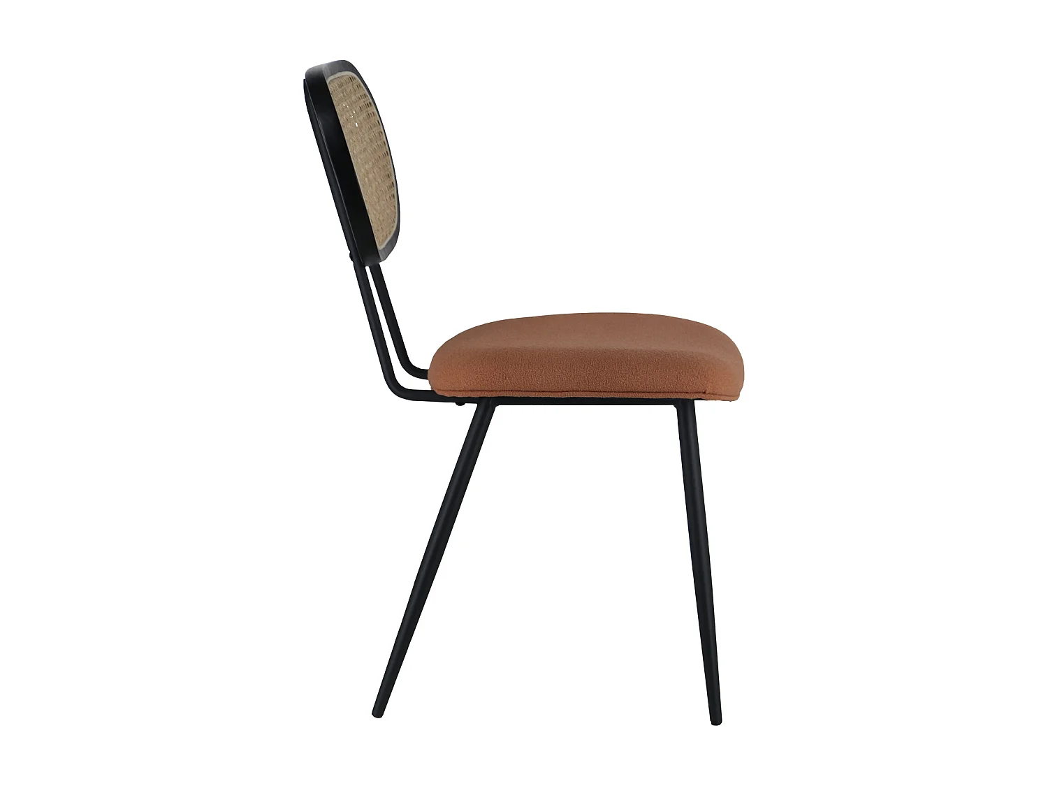 Lot de 2 chaises en cannage et tissu boucle rouille ELENA - HAPPY GARDEN