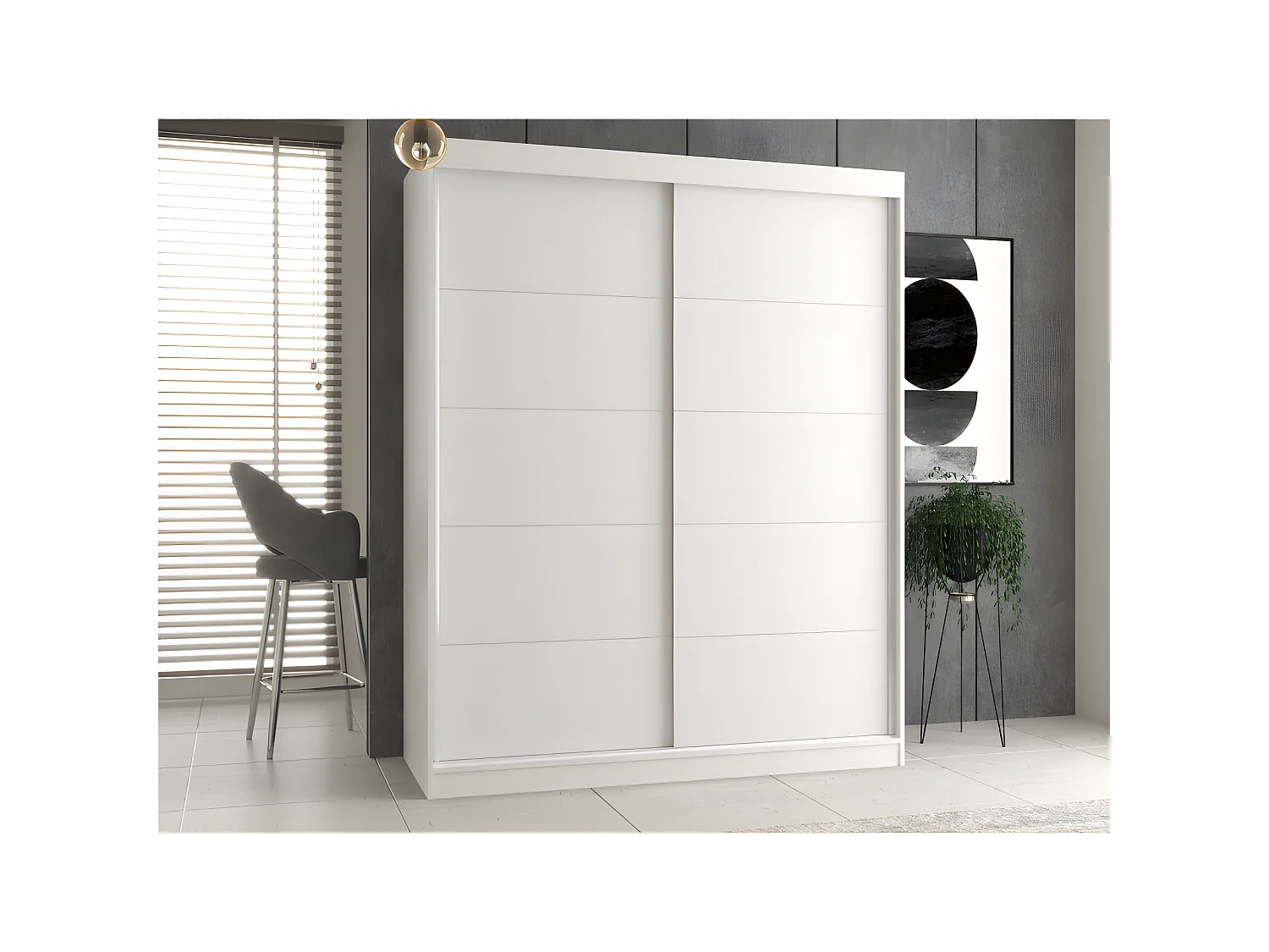 PAOLO - Armadio 2 ante scorrevoli - Armadio L 160 cm - Cabina armadio 2 ante