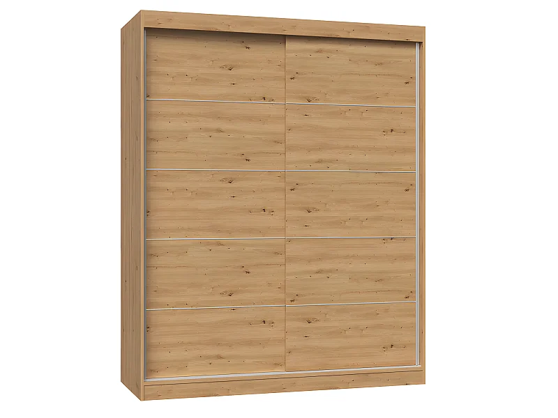 PAOLO - Kleiderschrank mit 2 Schiebetüren - Kleiderschrank B 160 cm - Schlafzimmerschrank mit 2 Türen