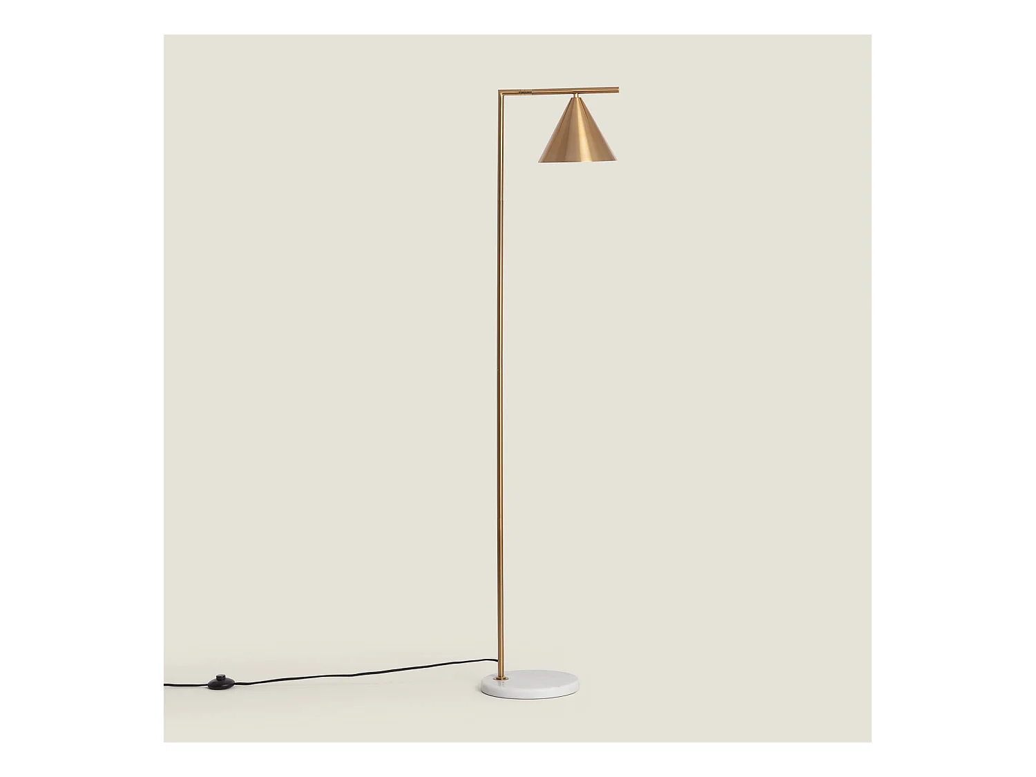 Lampadaire Marbre et Métal Tinos Doré