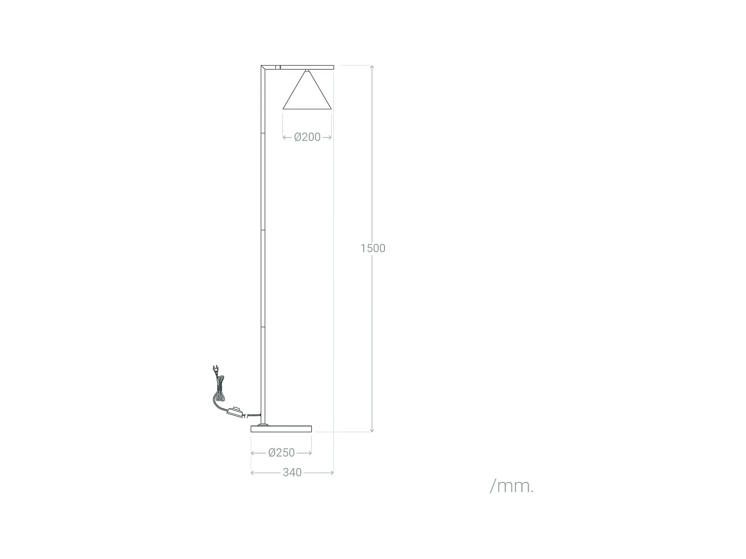 Lampadaire Marbre et Métal Tinos Doré