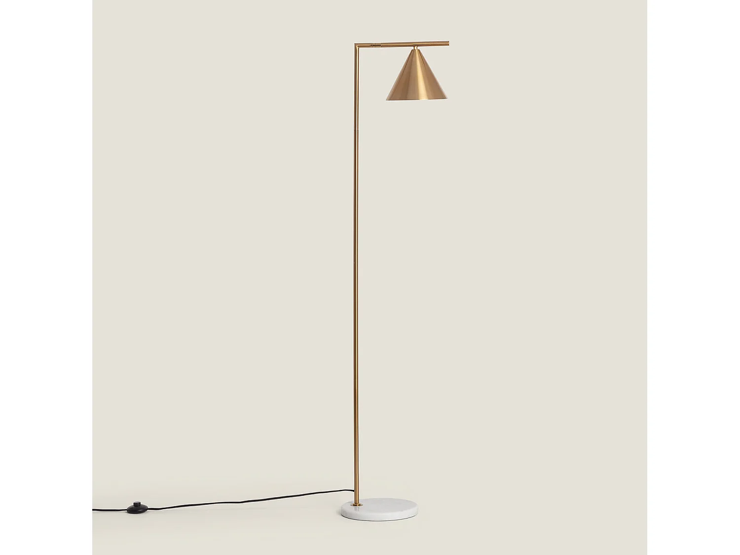 Lampadaire Marbre et Métal Tinos Doré