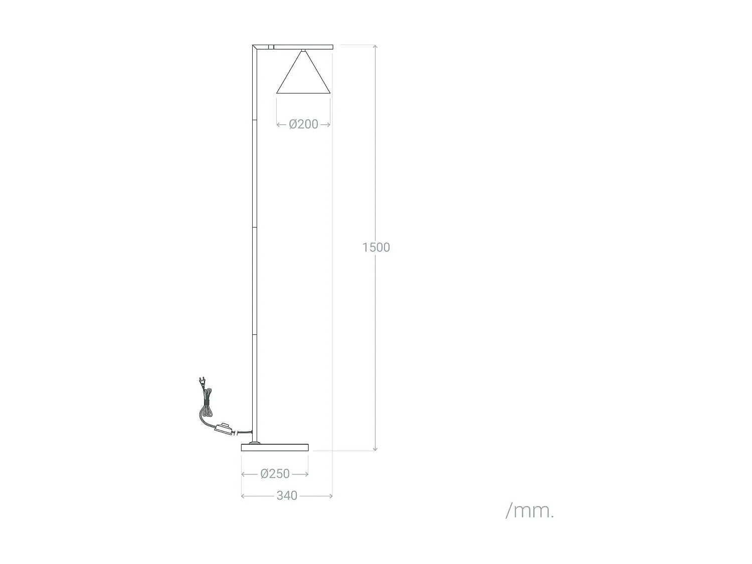 Lampadaire Marbre et Métal Tinos Doré