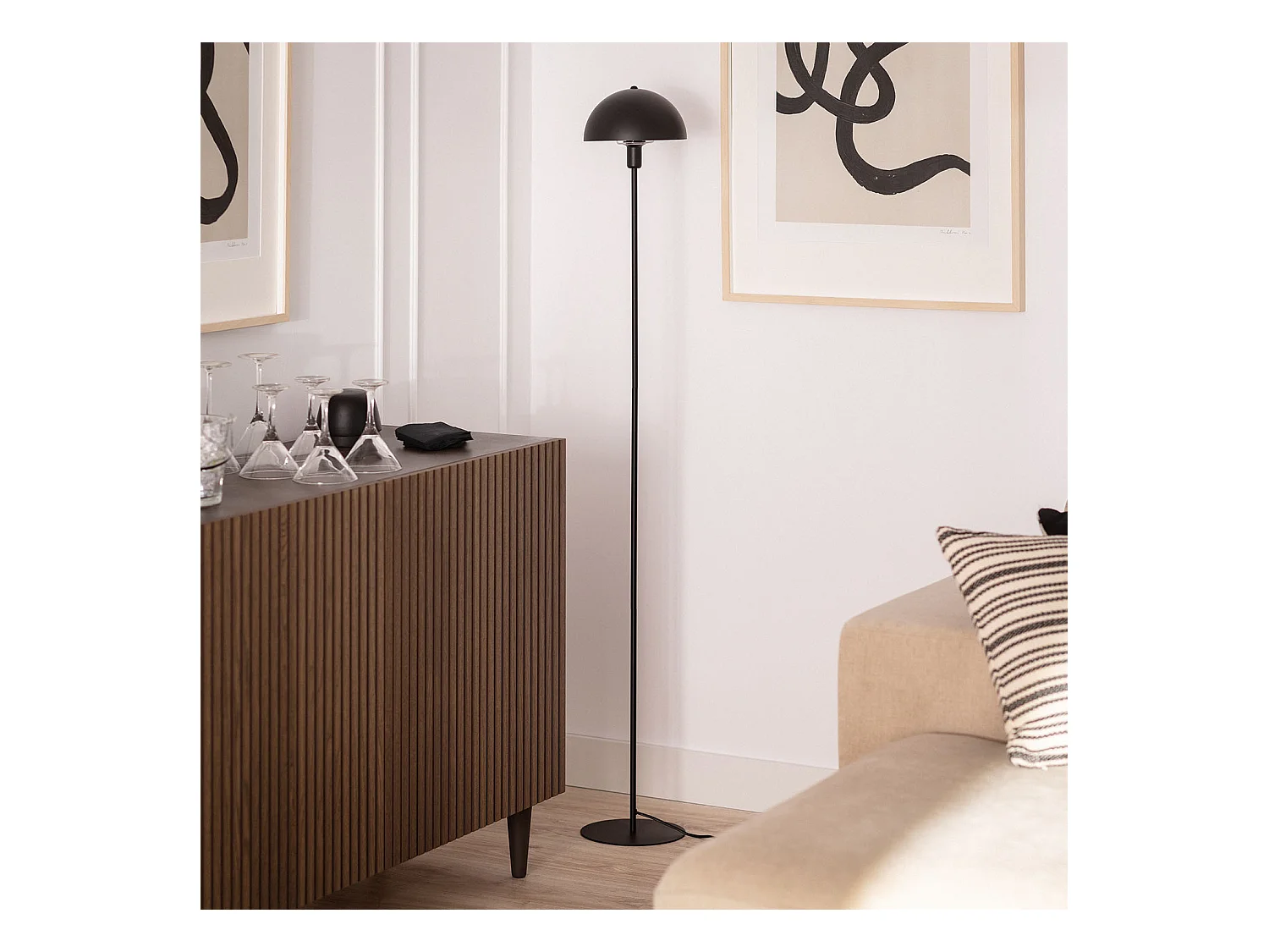 Lampada da Terra Metallo Madow Nero