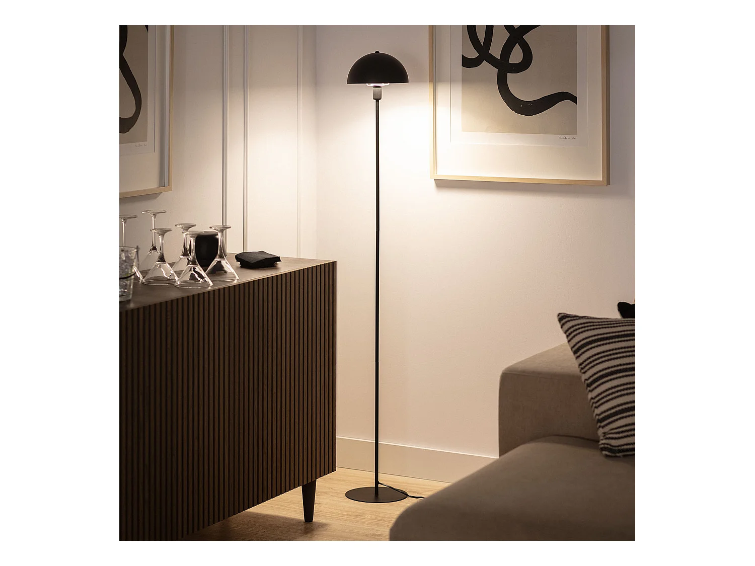 Lampada da Terra Metallo Madow Nero