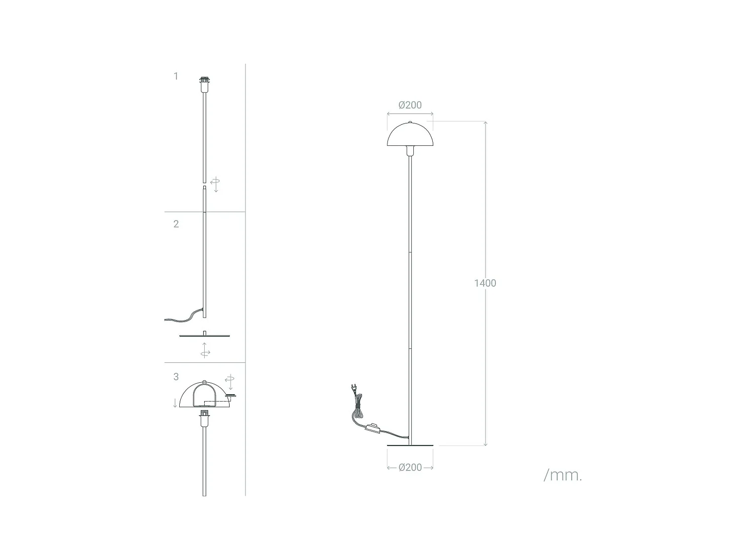 Lampada da Terra Metallo Madow Nero