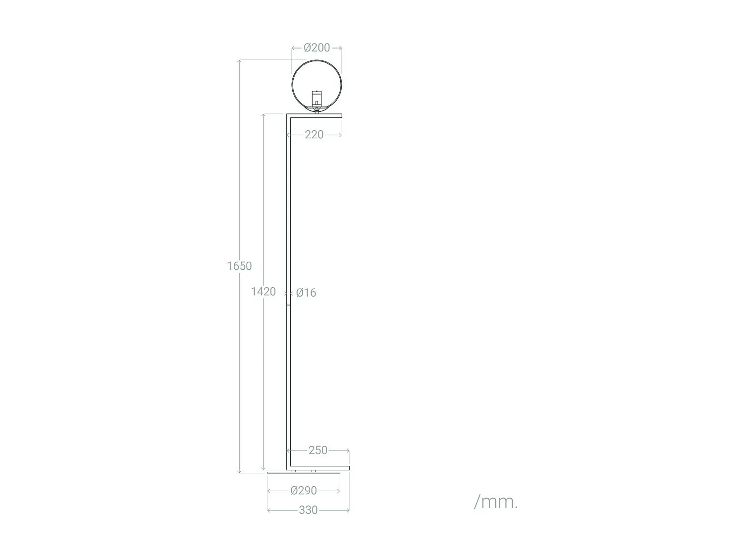 Lampada da Terra Metallo e Vetro Moonlight Oro