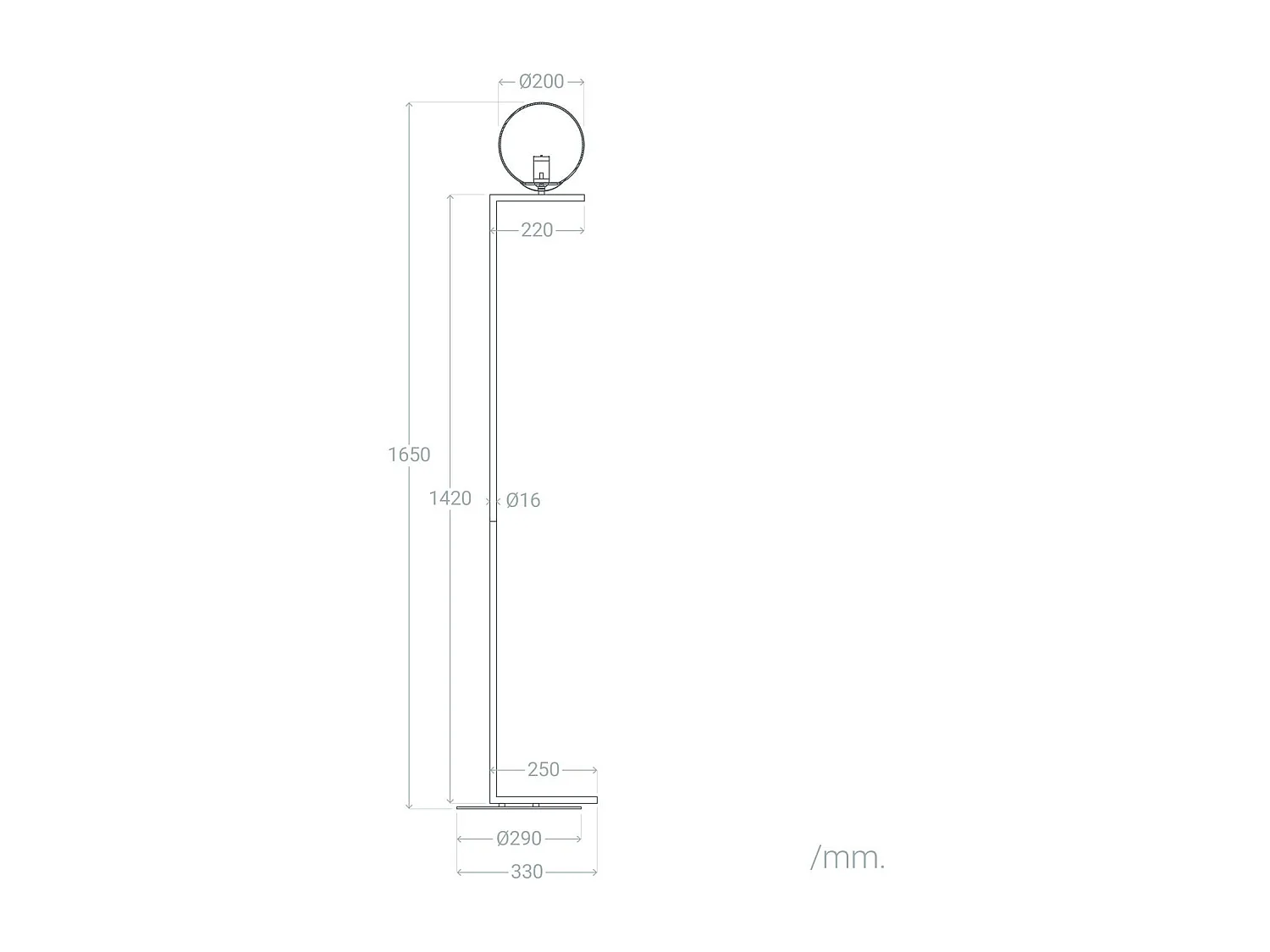 Lampada da Terra Metallo e Vetro Moonlight Oro