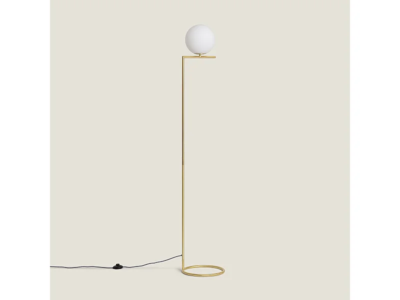 Lámpara de Pie Metal y Cristal Moonlight Dorado