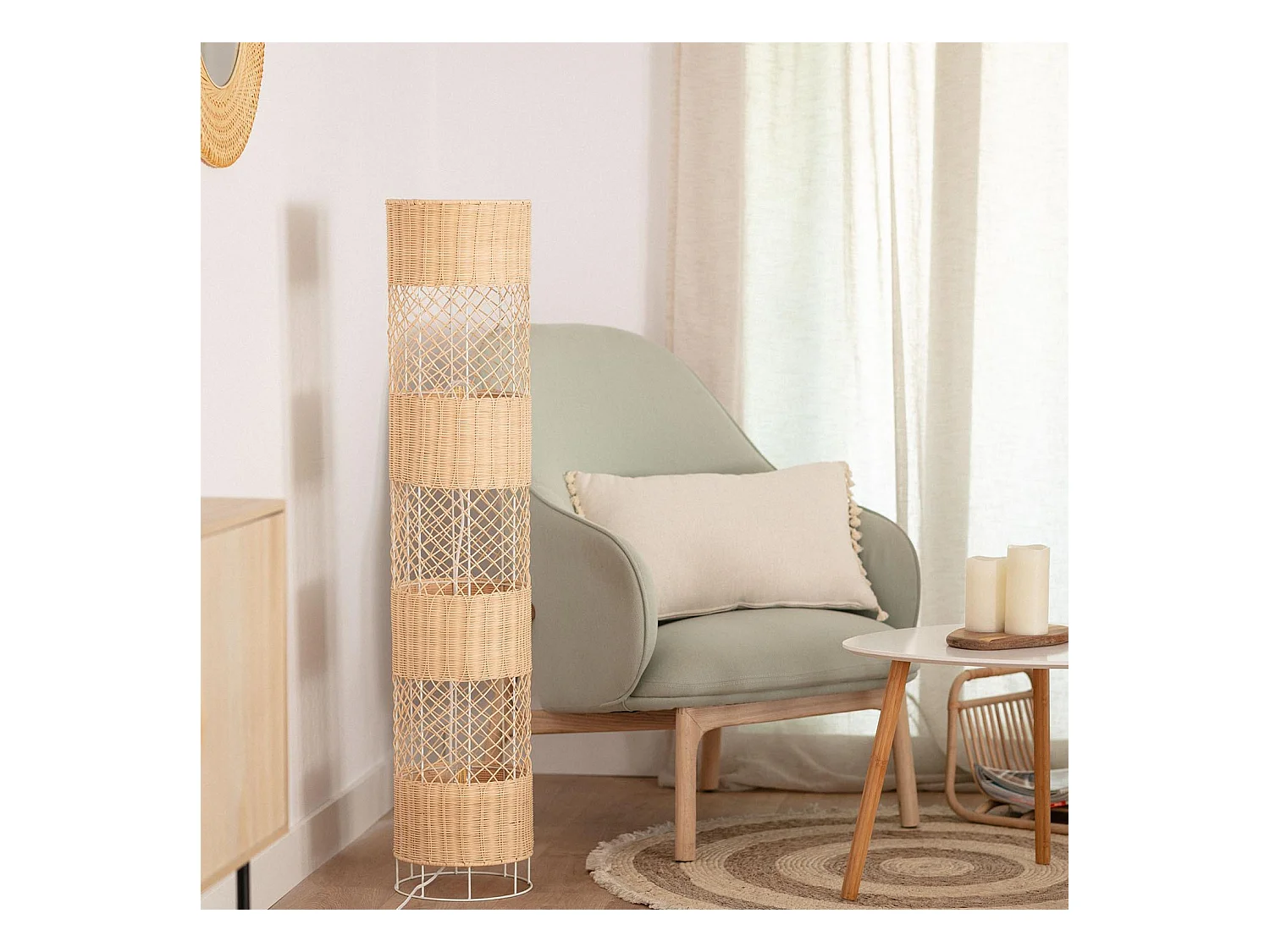 Lampada da Terra in Rattan Rubra Naturale