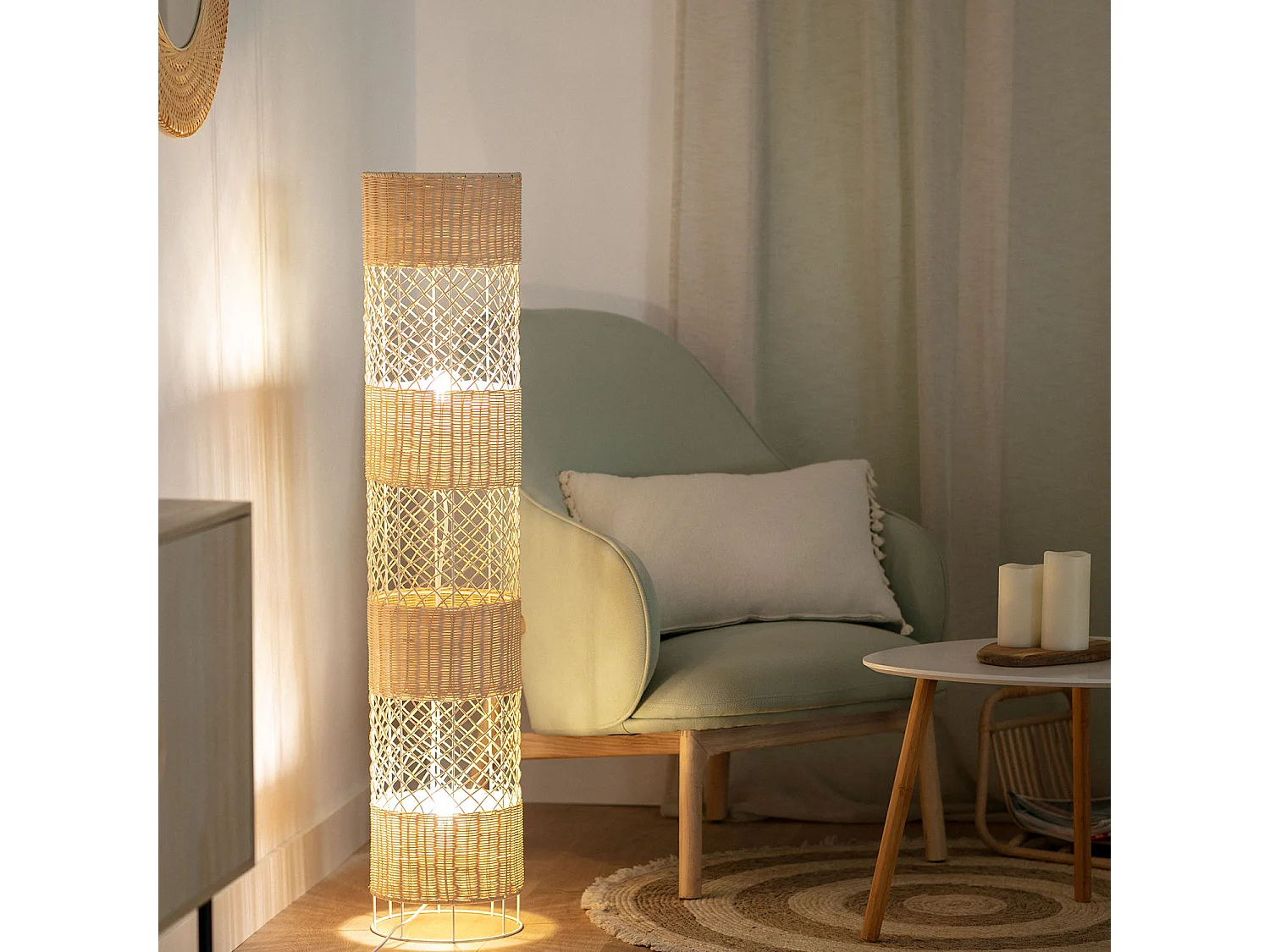 Lampadaire Rotin Rubra  Naturel