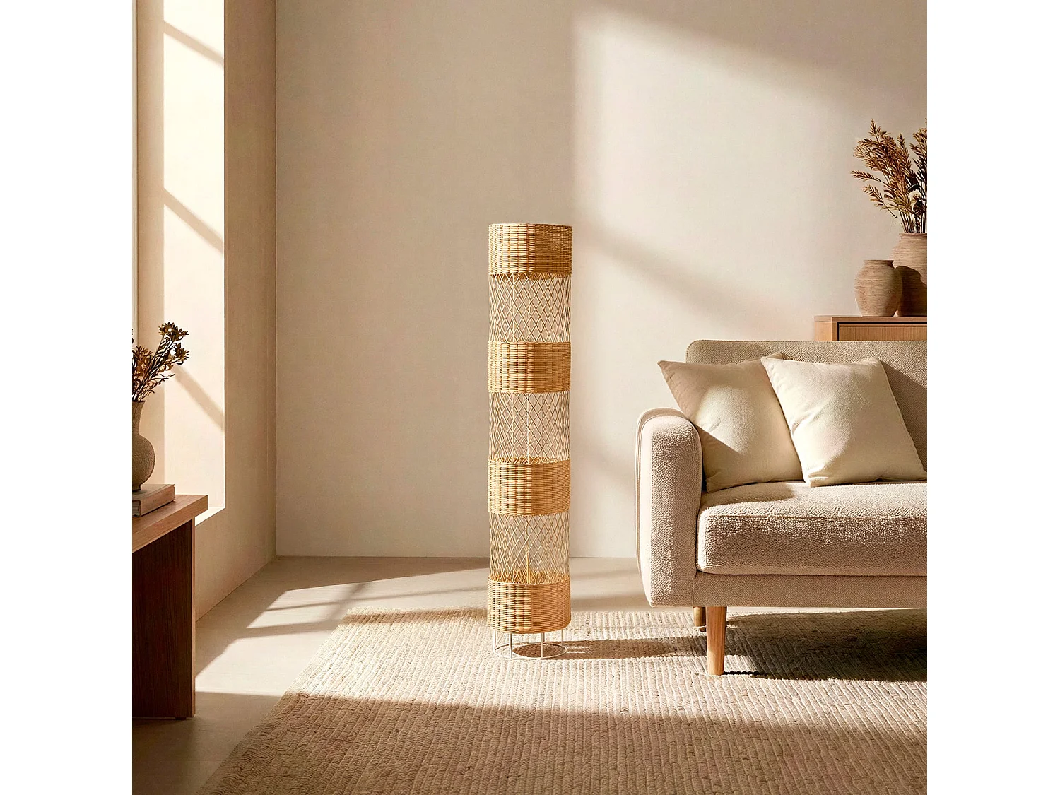 Lampadaire Rotin Rubra  Naturel