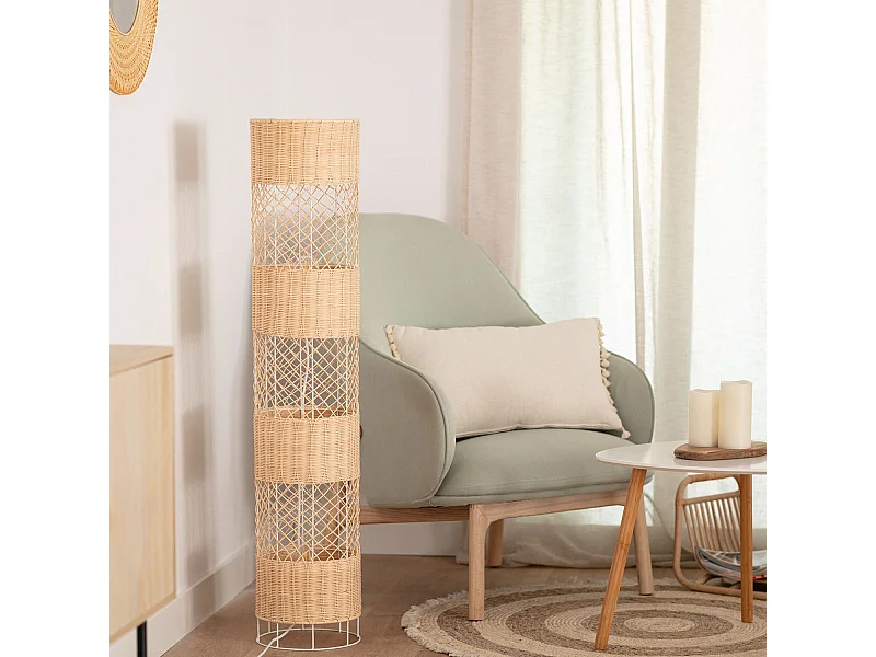 Lámpara de Pie Ratán Rubra Natural