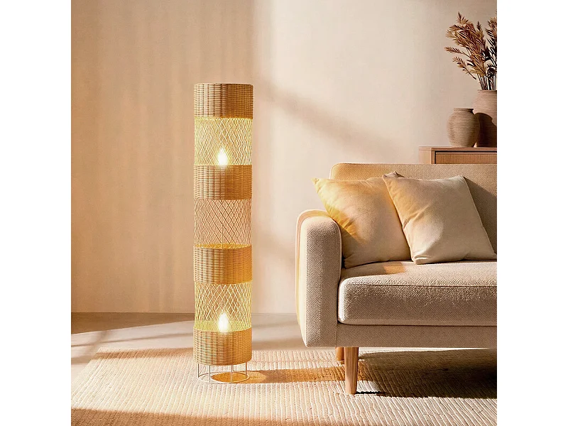 Lámpara de Pie Ratán Rubra Natural