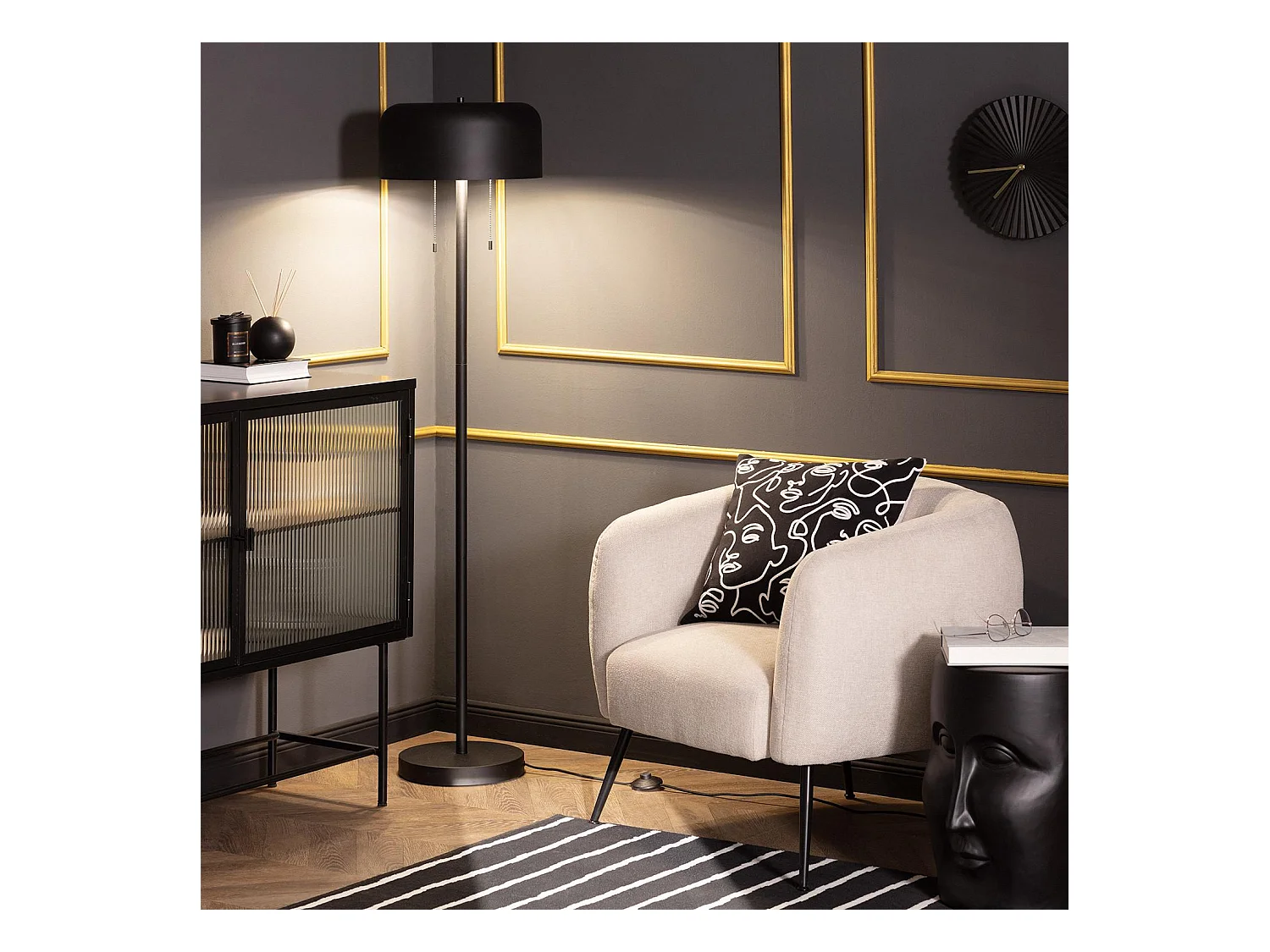 Lámpara de Pie Bedourie Negro