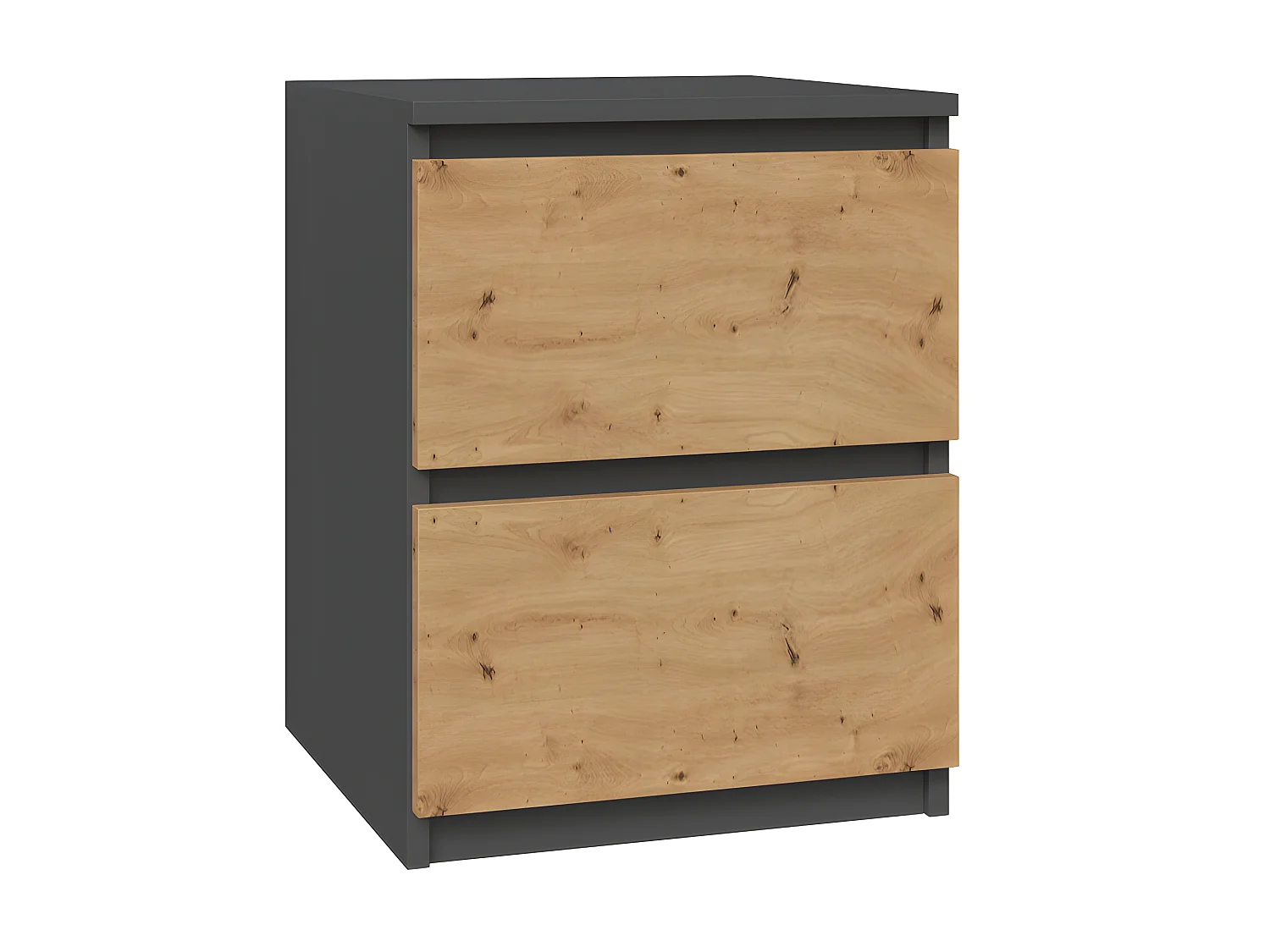 VENICE - Mesita de noche estilo moderno - 40x40x52 - Mesita de noche con 2 cajones - Muebles dormitorio