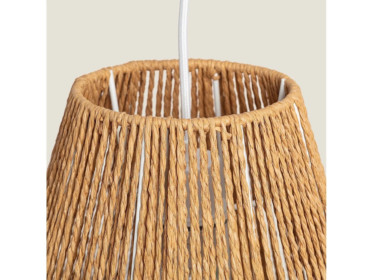 Lámpara Colgante de Papel Trenzado Trilla Natural