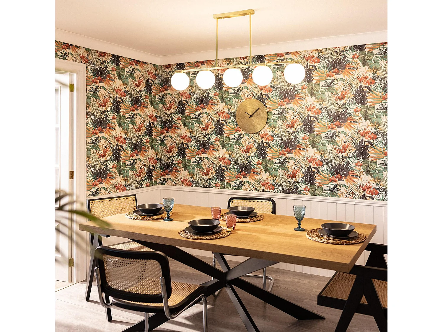 Suspension Métal et Verre Boqor  Doré