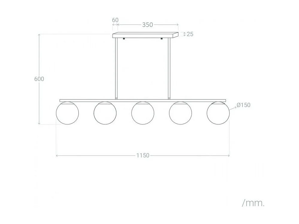 Suspension Métal et Verre Boqor  Doré