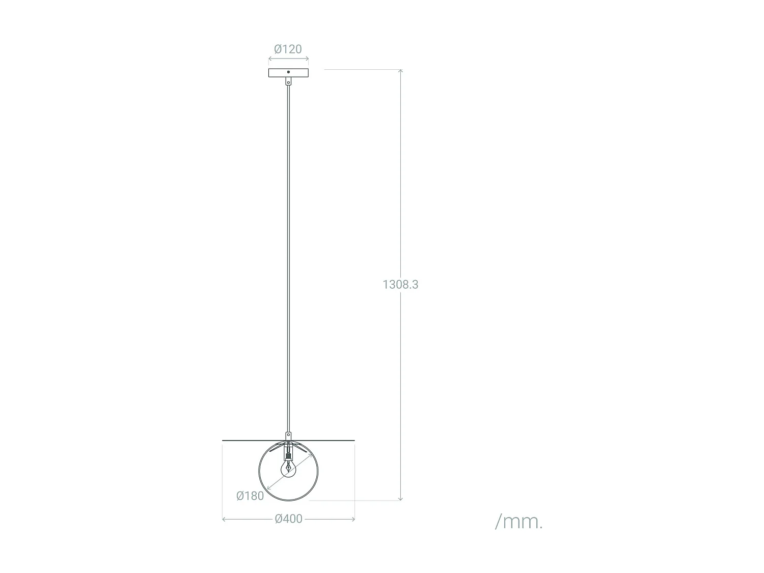 Suspension Métal Luminia  Noir