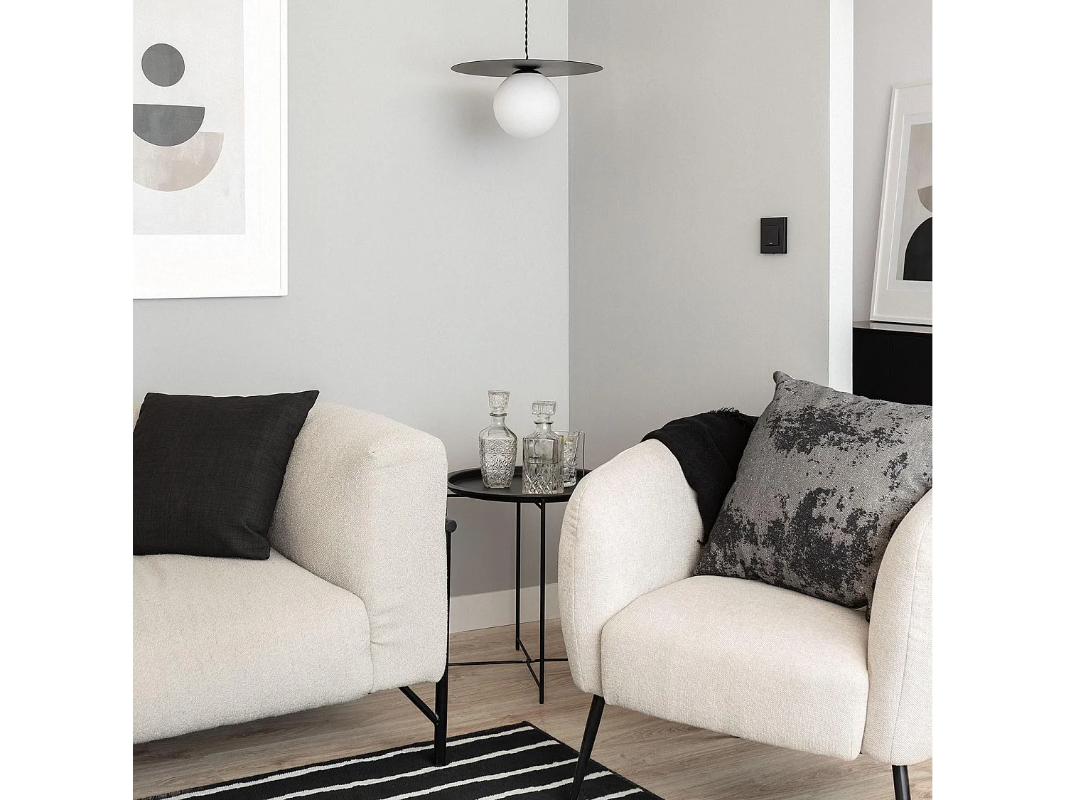 Lámpara Colgante Cristal y Metal Luminia Negro