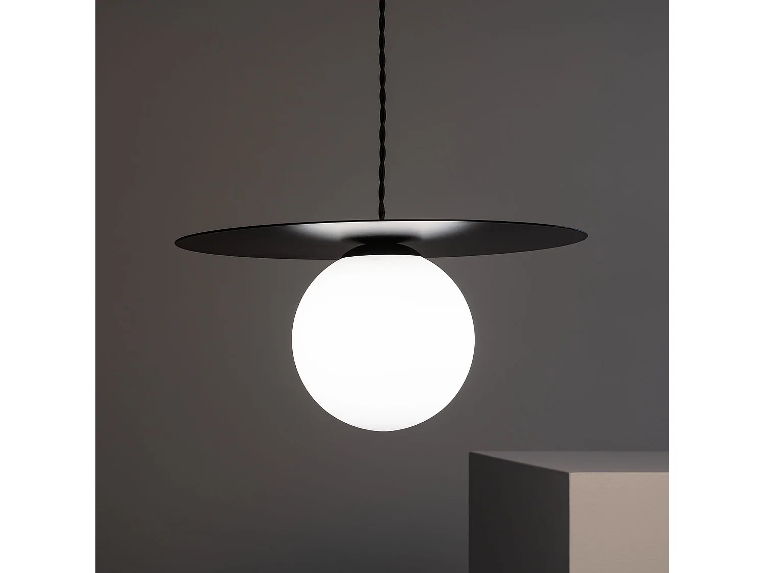 Lámpara Colgante Cristal y Metal Luminia Negro