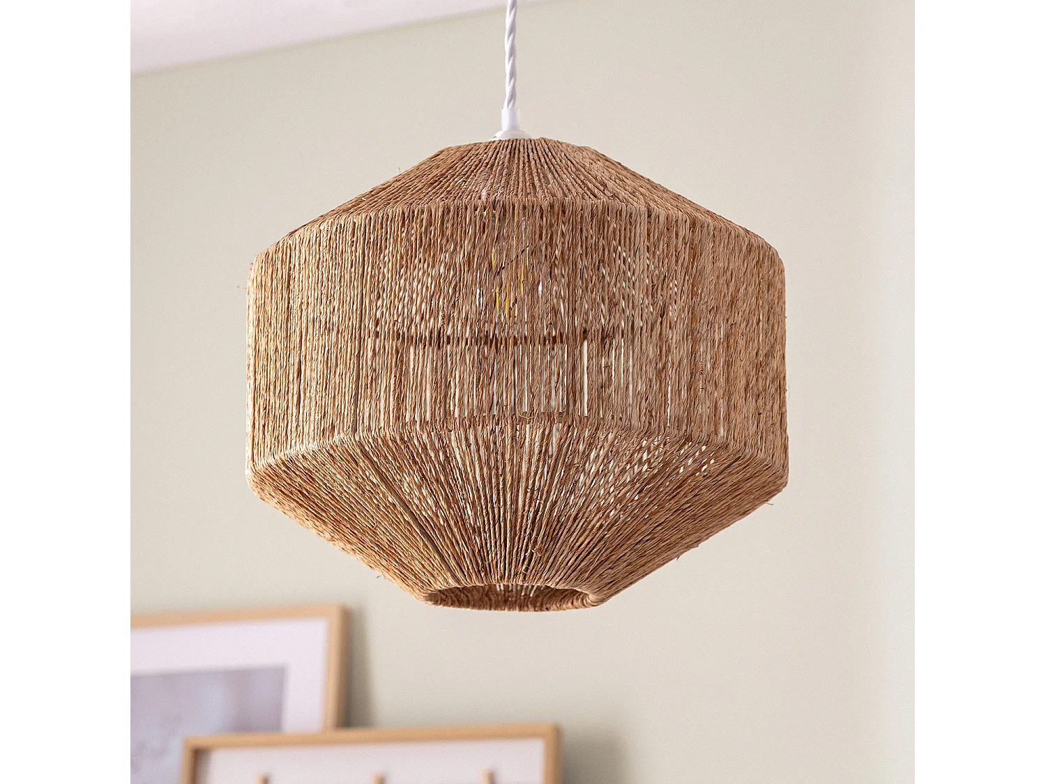 Suspension Jute Calliope ILUZZIA Blanc tressé