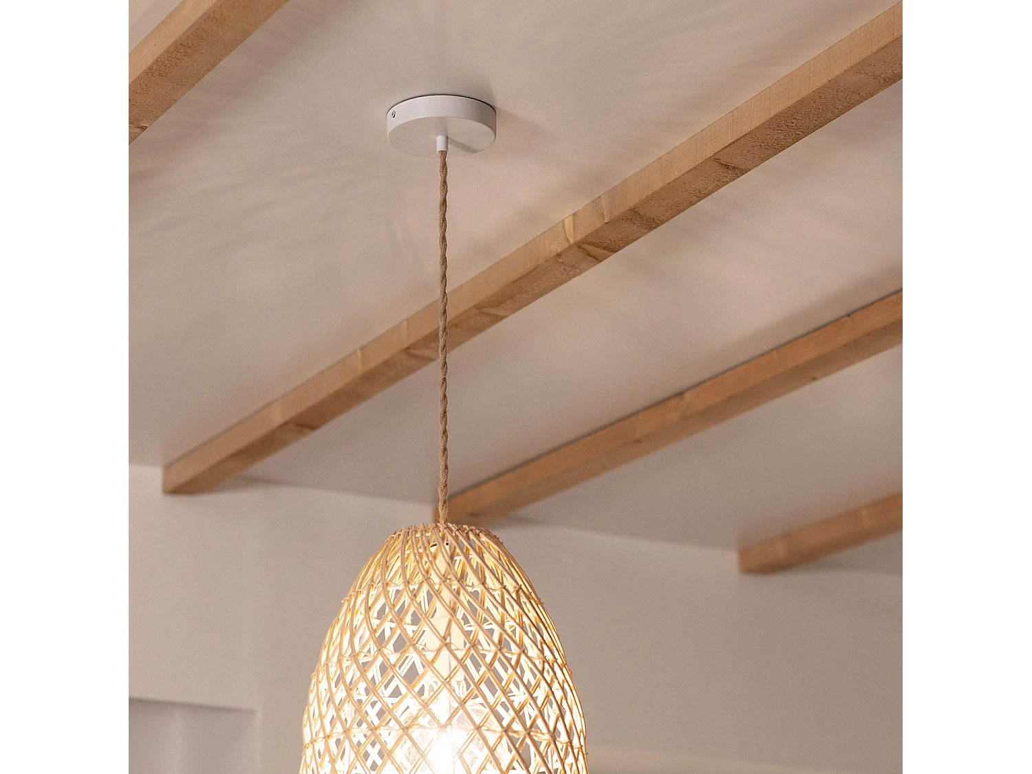 Suspension Rotin Majani Crème