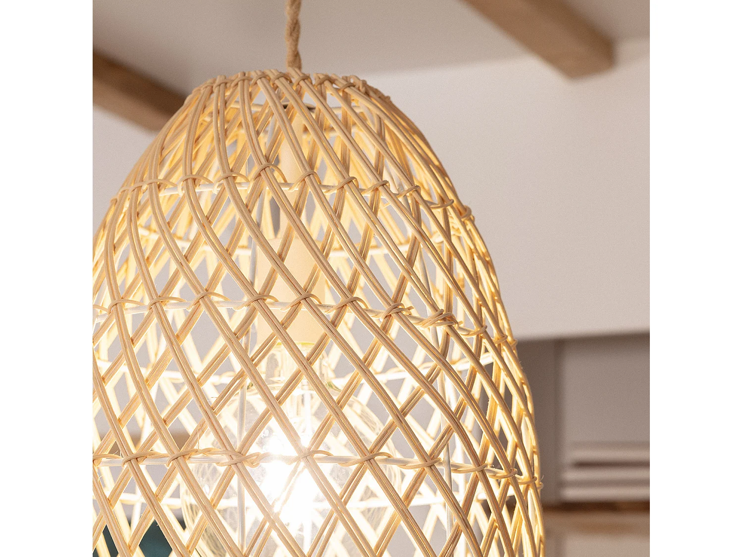 Suspension Rotin Majani Crème