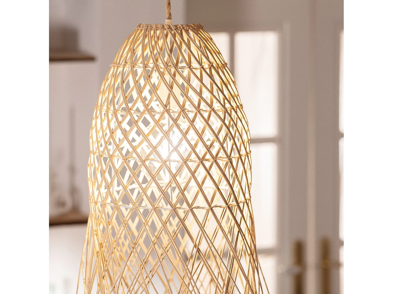 Suspension Rotin Majani Crème