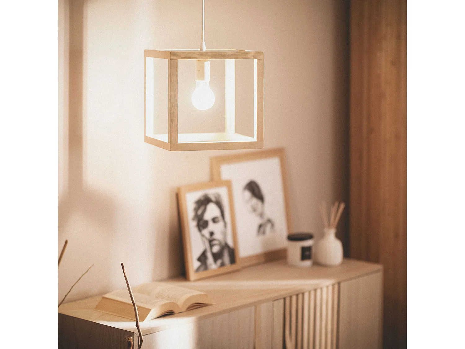 Suspension Bois Coba Naturel