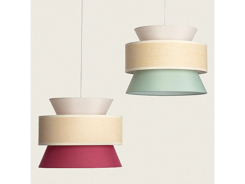 Lámpara Colgante Tela Chulu Rojo Frambuesa