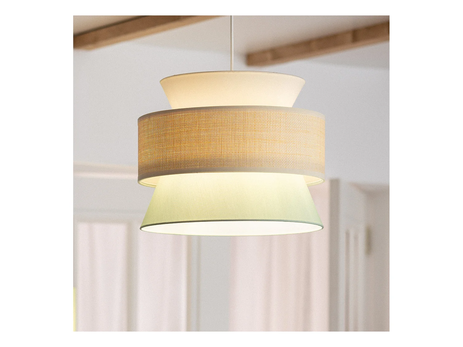 Lámpara Colgante Tela Chulu Rojo Frambuesa