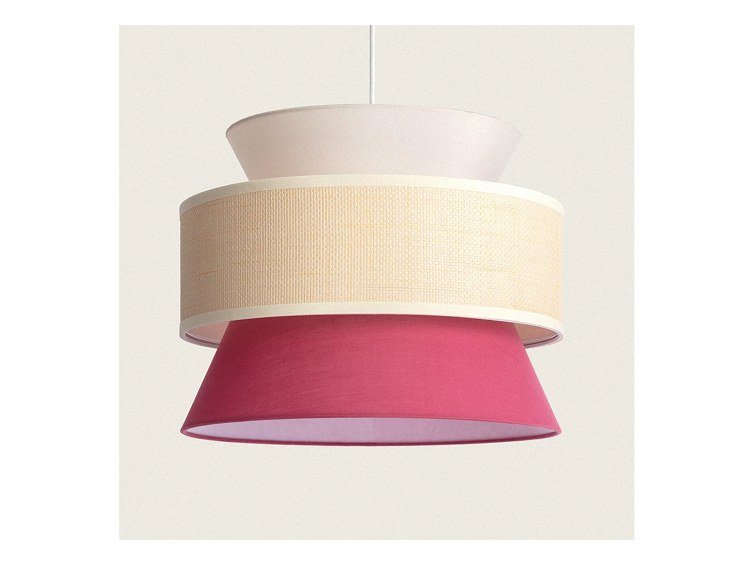 Lámpara Colgante Tela Chulu Rojo Frambuesa