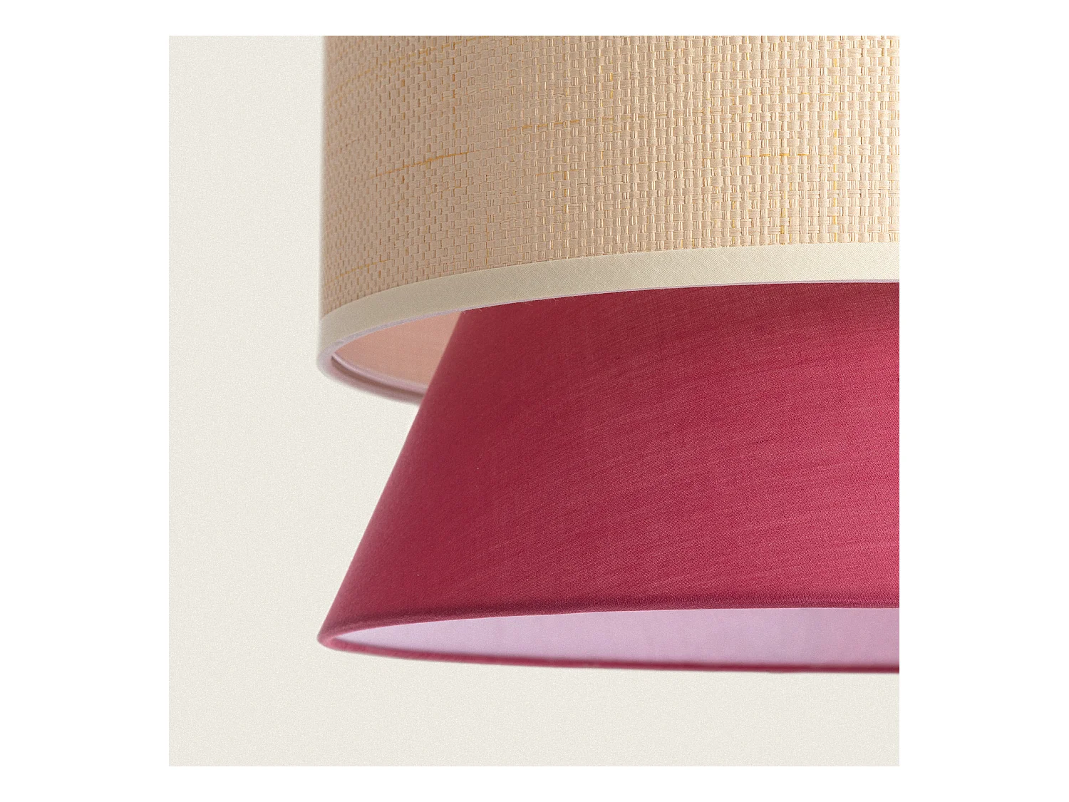 Lámpara Colgante Tela Chulu Rojo Frambuesa