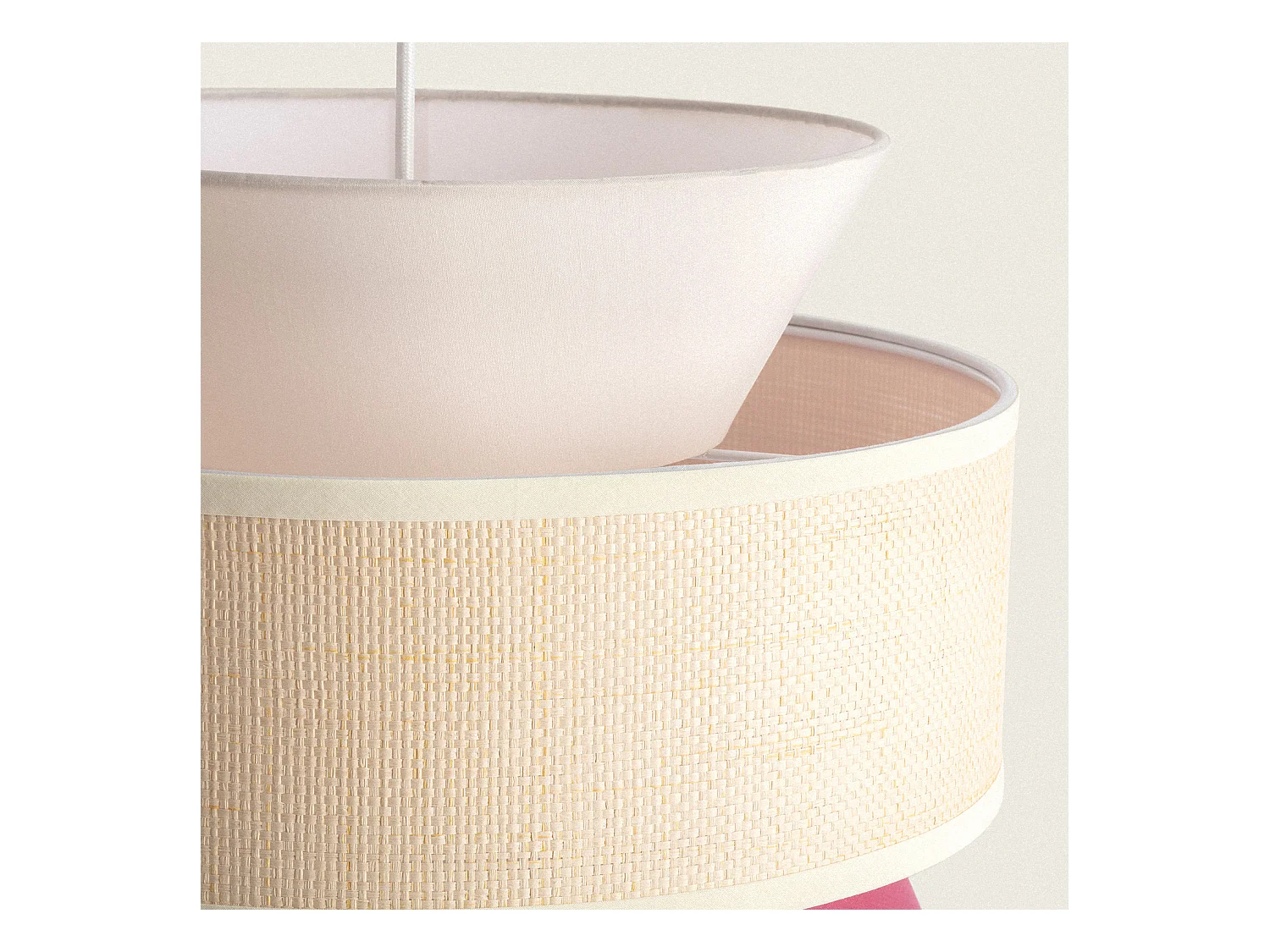 Lámpara Colgante Tela Chulu Rojo Frambuesa