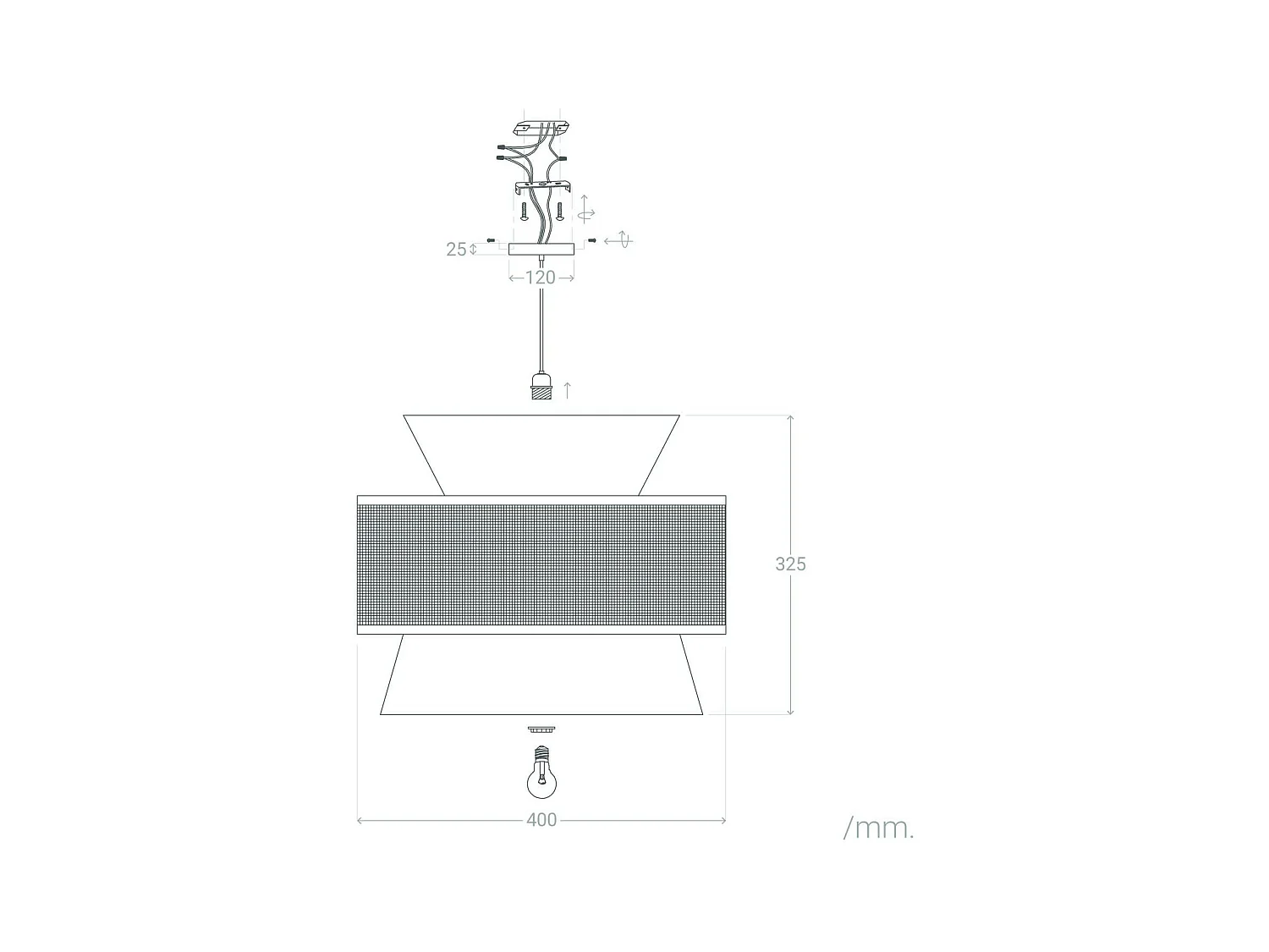 Lámpara Colgante Tela Chulu Rojo Frambuesa