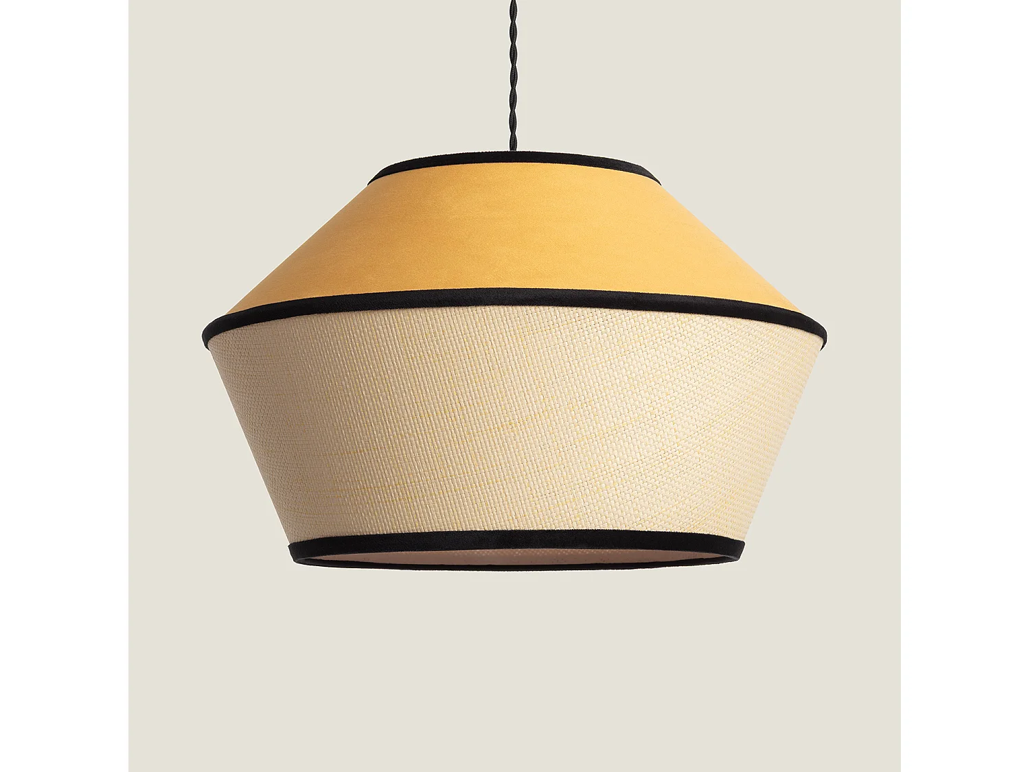 Lampada a Sospensione in Velluto Trompa Arancione