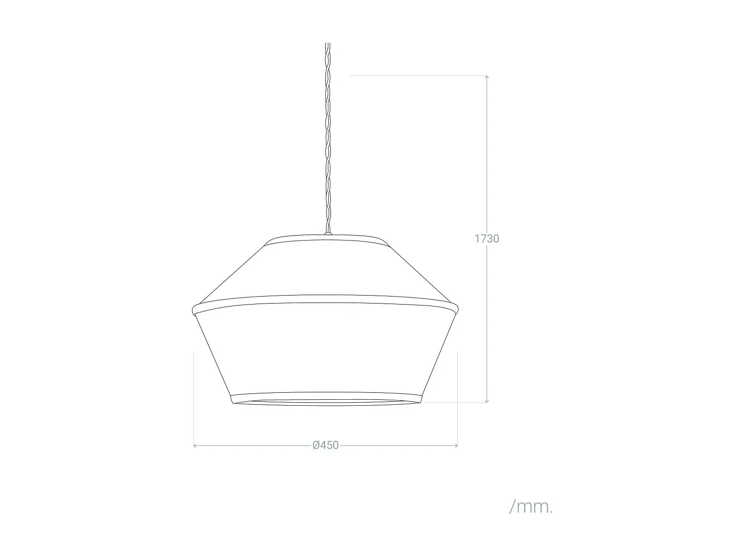 Lampada a Sospensione in Velluto Trompa Arancione