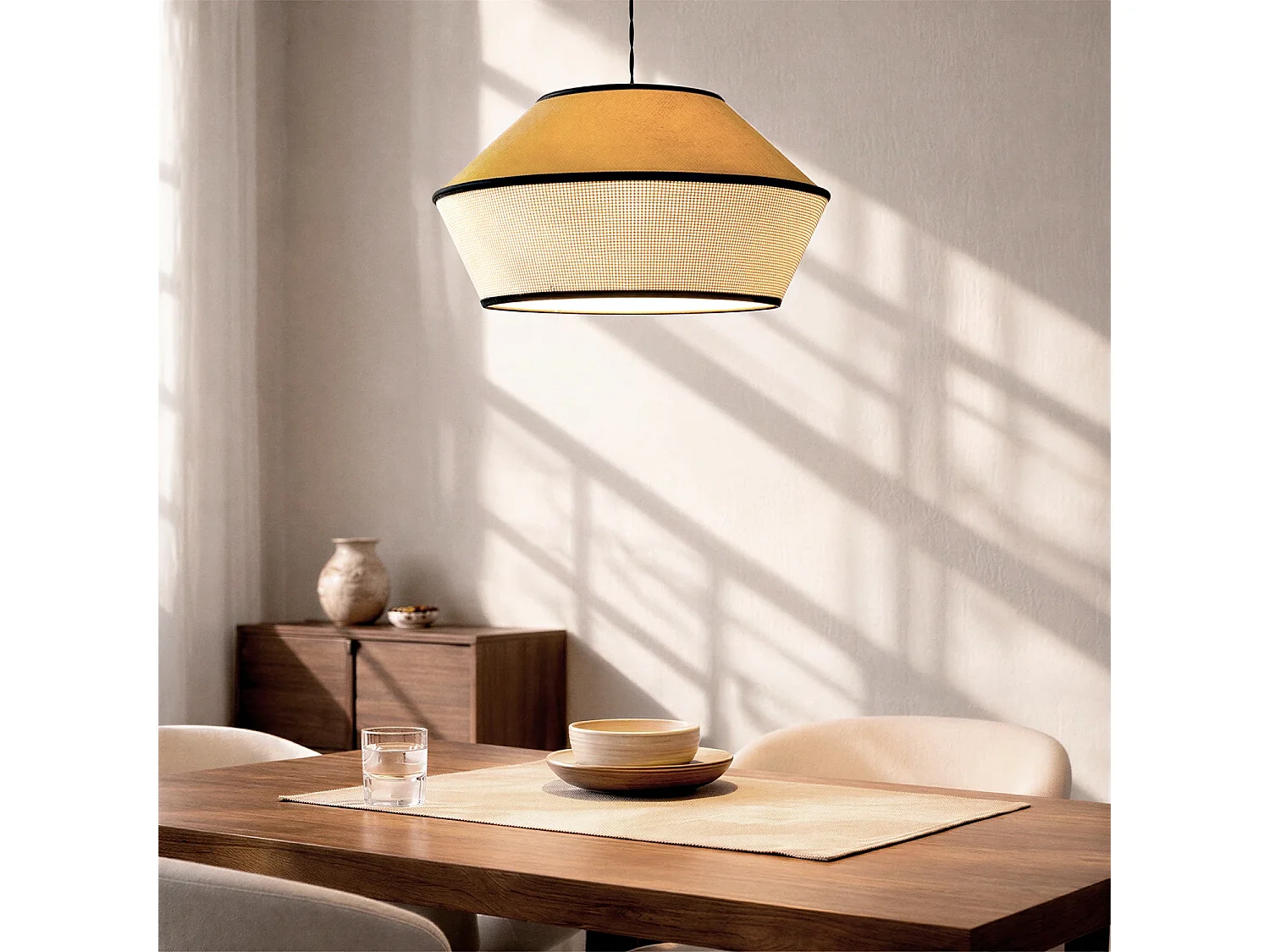 Lámpara Colgante Terciopelo Trompa Naranja