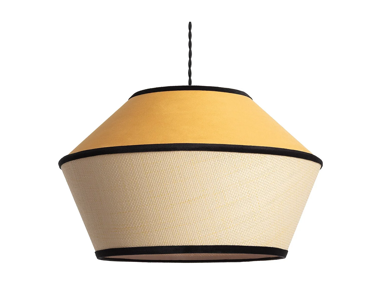 Lampada a Sospensione in Velluto Trompa Arancione