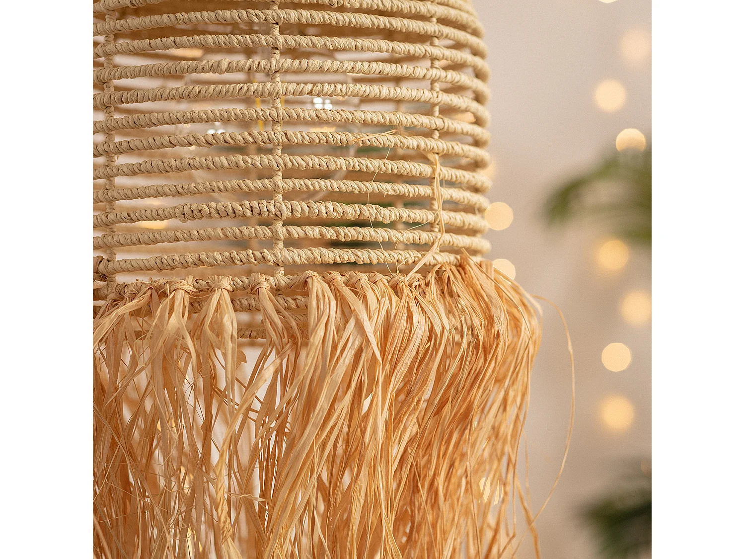 Lampada a Sospensione Fibre Naturali Kofia Naturale