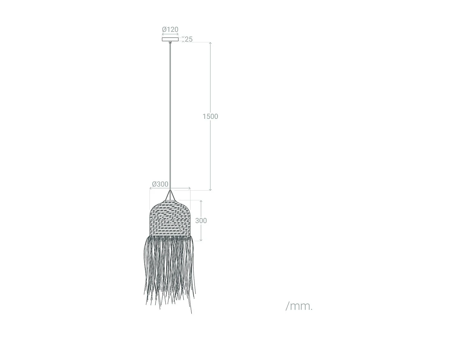 Lampada a Sospensione Fibre Naturali Kofia Naturale