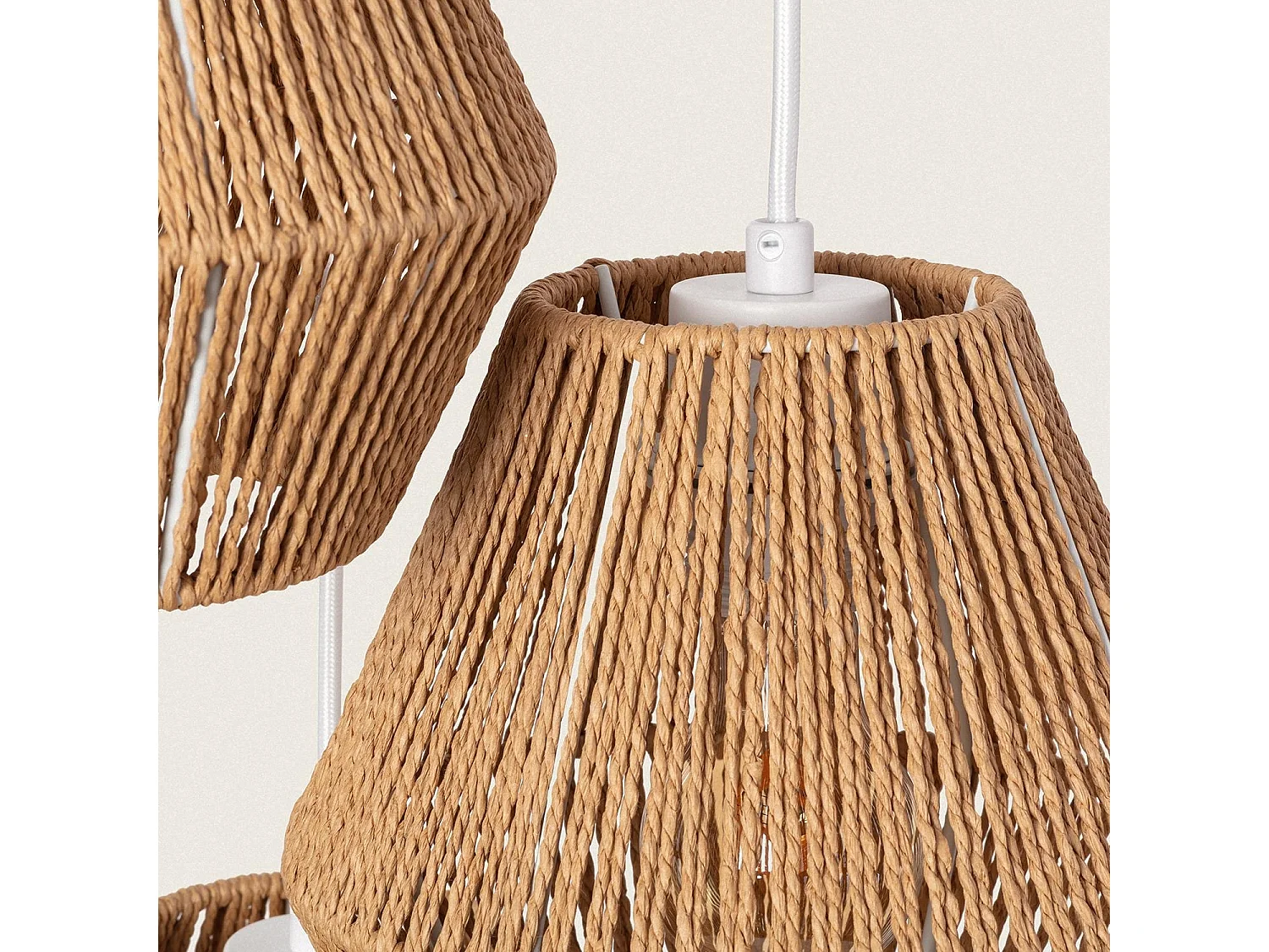 Suspension Papier Tressé Trilla 3 Spots  Brun