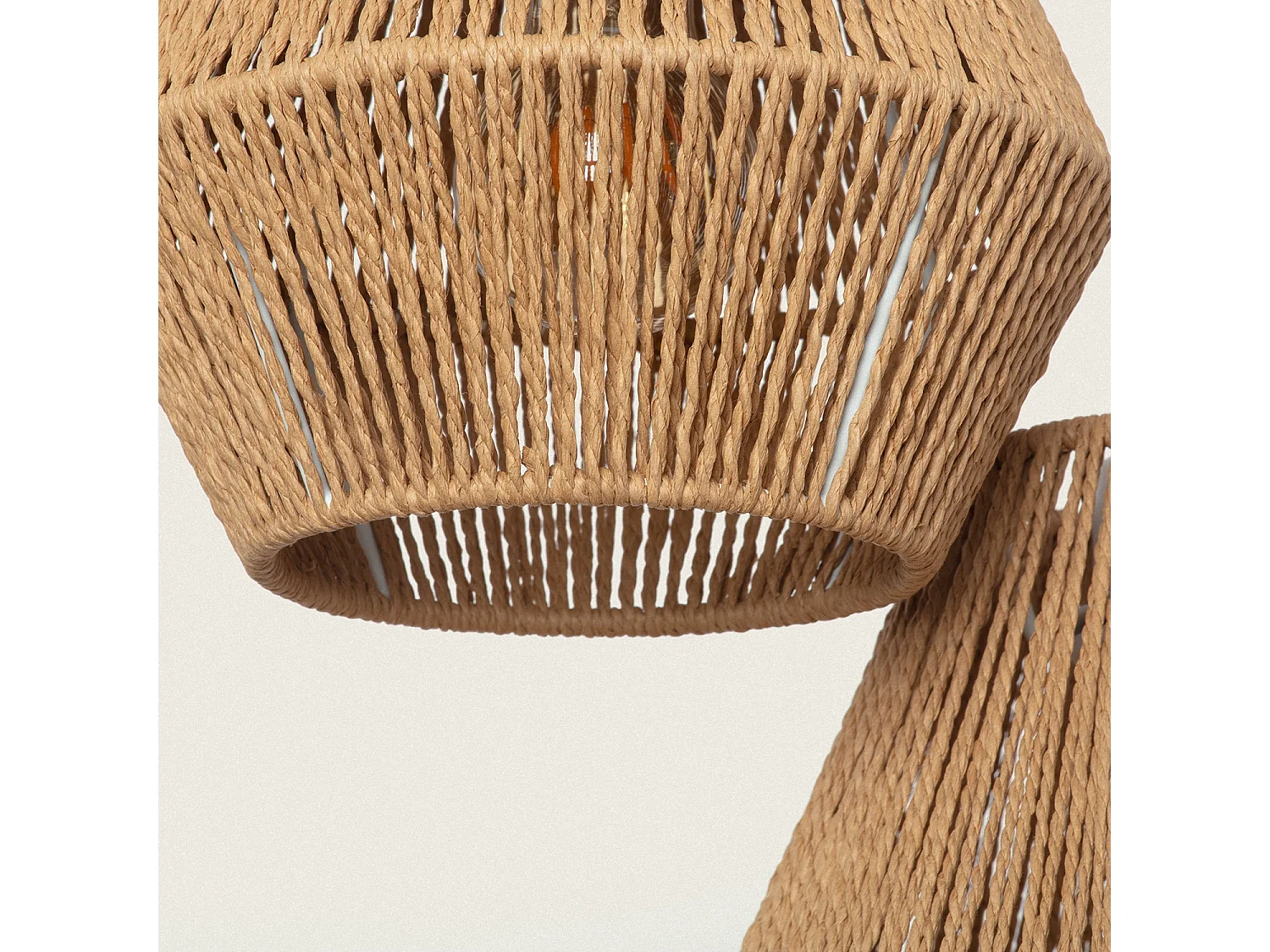 Suspension Papier Tressé Trilla 3 Spots  Brun